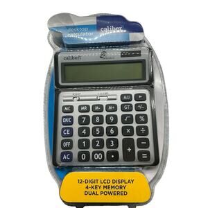 Caliber 12 Digit Desktop Calculator Black - READ New Sealed
